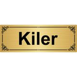 Özarslan Dizayn Kiler 7x20 cm Metal Altın Renk Metal Yönlendirme Levhası