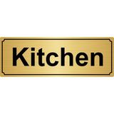 Özarslan Dizayn Kitchen 10x20 cm Altın Renk Metal Yönlendirme Levhası