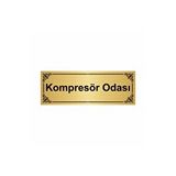 Özarslan Dizayn Kompresör Odası 7x20 cm Altın Renk Metal Yönlendirme Levhası