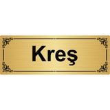 Özarslan Dizayn Kreş 7x20 cm Metal Altın Renk Metal Yönlendirme Levhası