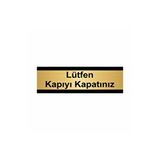 Özarslan Dizayn Lüfen Kapıyı Kapatınız 10x20 cm Altın Renk Metal Yönlendirme Levhası