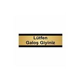 Özarslan Dizayn Lütfen Galoş Giyiniz 10x20 cm Altın Renk Metal Yönlendirme Levhası
