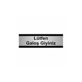 Özarslan Dizayn Lütfen Galoş Giyiniz 10x20 cm Gümüş Renk Metal Yönlendirme Levhası