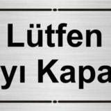 Özarslan Dizayn Lütfen Kapıyı Kapatınız 7x20 cm Gümüş Renk Metal Yönlendirme Levhası