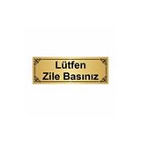 Özarslan Dizayn Lütfen Zile Basınız 7x20 cm Altın Renk Metal Yönlendirme Levhası