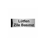 Özarslan Dizayn Lütfen Zile Basınız 7x20 cm Gümüş Renk Metal Yönlendirme Levhası