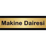 Özarslan Dizayn Makine Dairesi 7x20 cm Metal Altın Renk Metal Yönlendirme Levhası