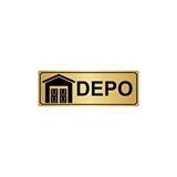 Özarslan Dizayn Malzeme Deposu 10x20 cm Altın Renk Metal Yönlendirme Levhası