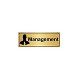 Özarslan Dizayn Management 7x20 cm Altın Renk Metal Yönlendirme Levhası