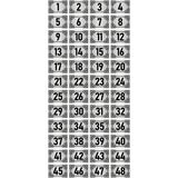 Özarslan Dizayn Metal 10x15 cm Gümüş Renk 48 Adet Kapı Masa Dolap Numara Levhası