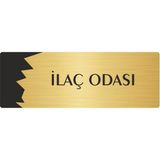 Özarslan Dizayn Metal Departman Kapı Isimliği Yönlendirme Levhası Ilaç Odası 7X20 cm Altın Renk