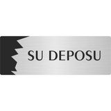 Özarslan Dizayn Metal Departman Kapı Isimliği Yönlendirme Levhası Su Deposu 10X20 cm Gümüş Renk