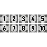 Özarslan Dizayn Metal Kapı Masa Dolap Numara Levhası 5X5 cm Gümüş Renk 10 Adet (1…10)