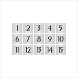 Özarslan Dizayn Metal Kapı Masa Dolap Numarası Sade Model 10 x 10 cm Gümüş Renk 15 Adet (1…15)