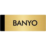 Özarslan Dizayn Metal Yönlendirme Levhası Departman Kapı İsimliği Banyo 5 x 20 cm Altın