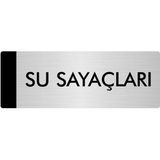 Özarslan Dizayn Metal Yönlendirme Levhası Departman Kapı İsimliği Su Sayaçları 10 x 20 cm Gümüş