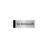 Özarslan Dizayn Metal Yönlendirme Levhası, Departman Kapı Isimliği Su Sayaçları 10x20 Cm Gümüş Renk