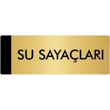 Özarslan Dizayn Metal Yönlendirme Levhası Departman Kapı İsimliği Su Sayaçları 7 x 20 cm Altın
