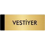 Özarslan Dizayn Metal Yönlendirme Levhası Departman Kapı İsimliği Vestiyer 10 x 20 cm Altın