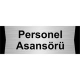 Özarslan Dizayn Personel Asansörü 5x20 cm Gümüş Renk Metal Yönlendirme Levhası