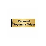 Özarslan Dizayn Personel Soyunma Odası 10x20 cm Altın Renk Metal Yönlendirme Levhası
