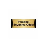 Özarslan Dizayn Personel Soyunma Odası 5x20 cm Altın Renk Metal Yönlendirme Levhası