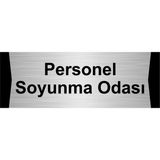 Özarslan Dizayn Personel Soyunma Odası 5x20 cm Gümüş Renk Metal Yönlendirme Levhası