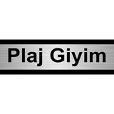 Özarslan Dizayn Plaj Giyim 10x20 cm Gümüş Renk Metal Yönlendirme Levhası