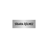 Özarslan Dizayn Sigara İçilmez 10x20 cm Gümüş Renk Metal Yönlendirme Levhası