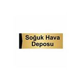 Özarslan Dizayn Soğuk Hava Deposu 5x20cm Altın Renk Metal Yönlendirme Levhası