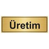 Özarslan Dizayn Üretim 7x20 cm Altın Renk Metal Yönlendirme Levhası