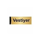 Özarslan Dizayn Vestiyer 10x20cm Altın Renk Metal Yönlendirme Levhası