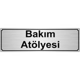 Özarslan DizaynBakım Atölyesi Yönlendirme Levhası 5 x 20 cm Gümüş Renk Metal