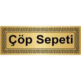 Özarslan DizaynÇöp Sepeti Metal Yönlendirme Levhası Altın 7 x 20 cm