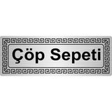 Özarslan DizaynÇöp Sepeti Metal Yönlendirme Levhası Gümüş 7 x 20 cm