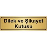 Özarslan DizaynDilek ve Şikayet Kutusu Yönlendirme Levhası 10 x 20 cm Altın Renk Metal