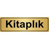 Özarslan DizaynKitaplık Yönlendirme Levhası 7 x 20 cm Altın Renk Metal