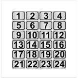 Özarslan DizaynMetal Kapı Masa Dolap Numarası 15 x 20 cm 24'lü Dikdörtgen 1-24 Gümüş