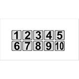 Özarslan DizaynMetal Kapı Masa Dolap Numarası 3,5 x 3,5 cm 10'lu 1-10 Gümüş