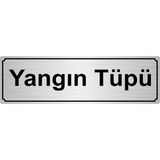 Özarslan DizaynYangın Tüpü Yönlendirme Levhası 10 x 20 cm Gümüş Renk Metal