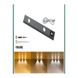 Özasya AVM 20 Cm Siyah 2w Slim Led Kabin Armatürü Hareket Sensörlü Dekoratif Gece Lambası Usb Şarjlı Aydınlatma