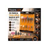 Özasya AVM Hobi Gravür Dremel Taşlama Ucu Mini Metal Ahşap Oyma Seti Parlatma Çapak Alma 10 Parça Matkap Uyumlu