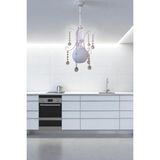 Özbak Avize Figür Tekli Avize Beyaz– Beyaz Cam Başlık, Kristal Detaylı, Metal Gövde, E27 Duylu,modern - 1
