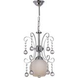 Özbak Avize Figür Tekli Avize Krom – Beyaz Cam Başlık, Kristal Detaylı, Metal Gövde, E27 Duylu,Modern - 3
