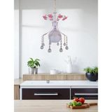 Özbak Avize Mahru Tekli Avize Beyaz – Çiçek Detaylı Kristal Taşlı Modern Sarkıt Avize - 1