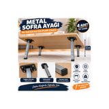 Özbay Yer Sofra Ayağı Katlanır Sini Altı Plastik Metal,Masa, Sehpa Ayak-20 Cm -4 Tanedir