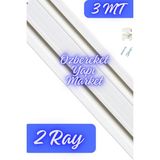 Özbereket Yapı Market 2li Korniş 2 Raylı Perde Rayı Korniş Süper Kalite - 3 MT