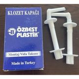 Özbest Plastik Klozet Kapak Montaj Vida Takımı - Beyaz