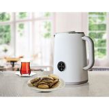 Özbience 1.7l Akıllı Kettle Beyaz, Dokunmatik Ekran, 1500W, Çelik Rezistans - Ahşap - Beyaz