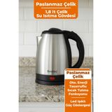 Özbience 1.8 L Paslanmaz Çelik Su Isıtıcı Kettle, Gizli Rezistans, Otomatik Kapanma - Altın